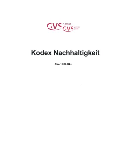 GVS-Grossverbraucherspezialisten eG 2024 Sustainability Code
