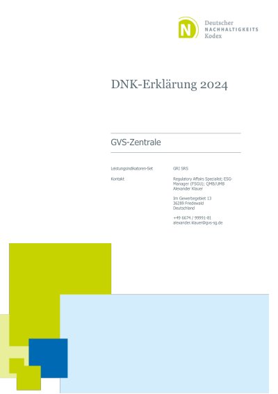 GVS-Grossverbraucherspezialisten eG 2024 DNK Declaration